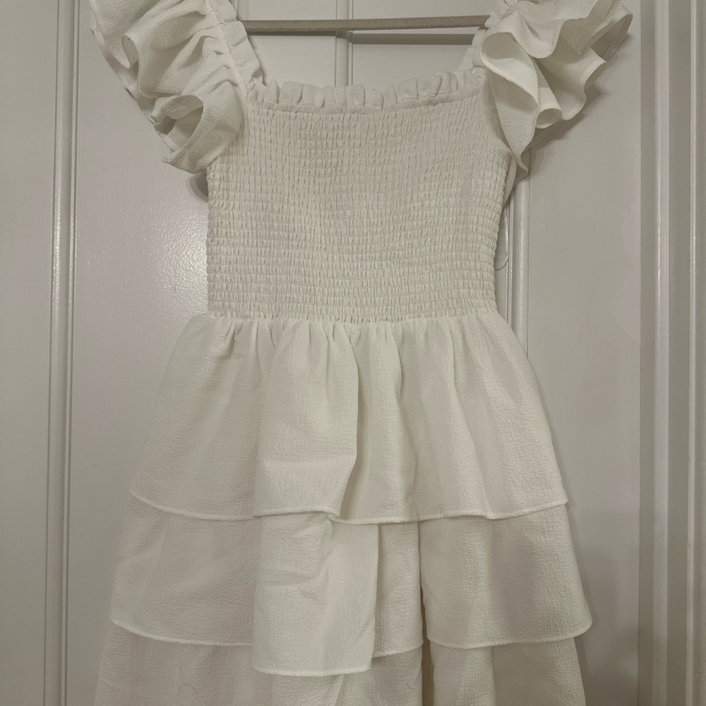 Express Off Shoulder Riffled Dress